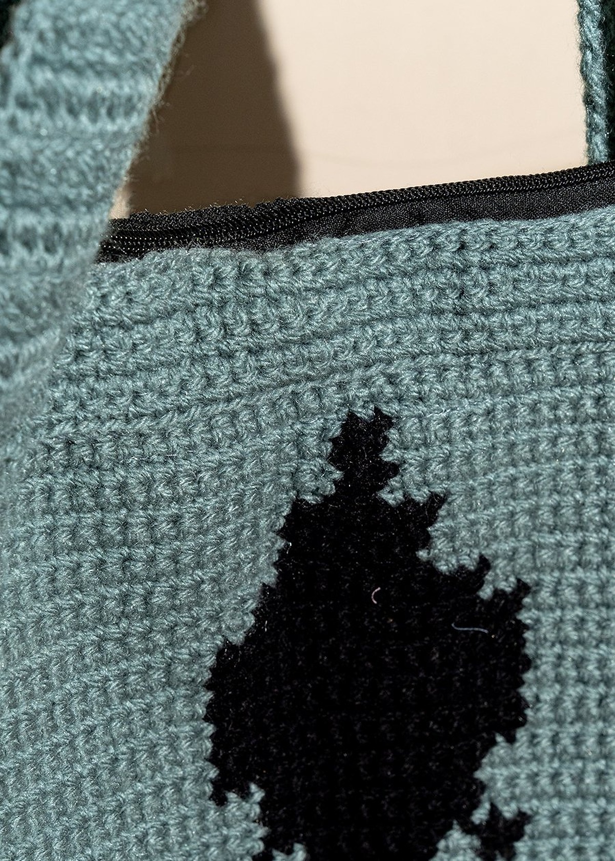 Photos - Shop Stylish Grey Crocheted Tote Shoulder Bag (1)