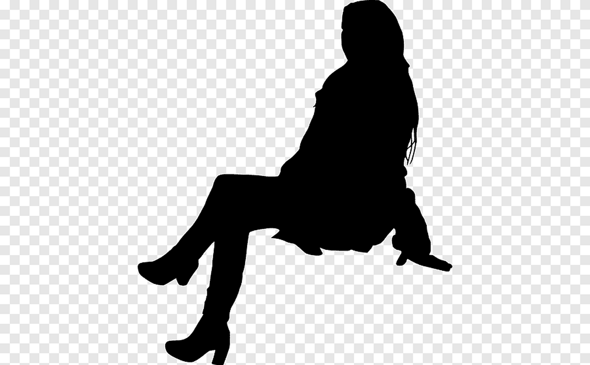 Ext Png Sexy Woman Silhouette In Bikini - Woman Holding Microphone, Silhouette Person Sitting, Sitting Peo