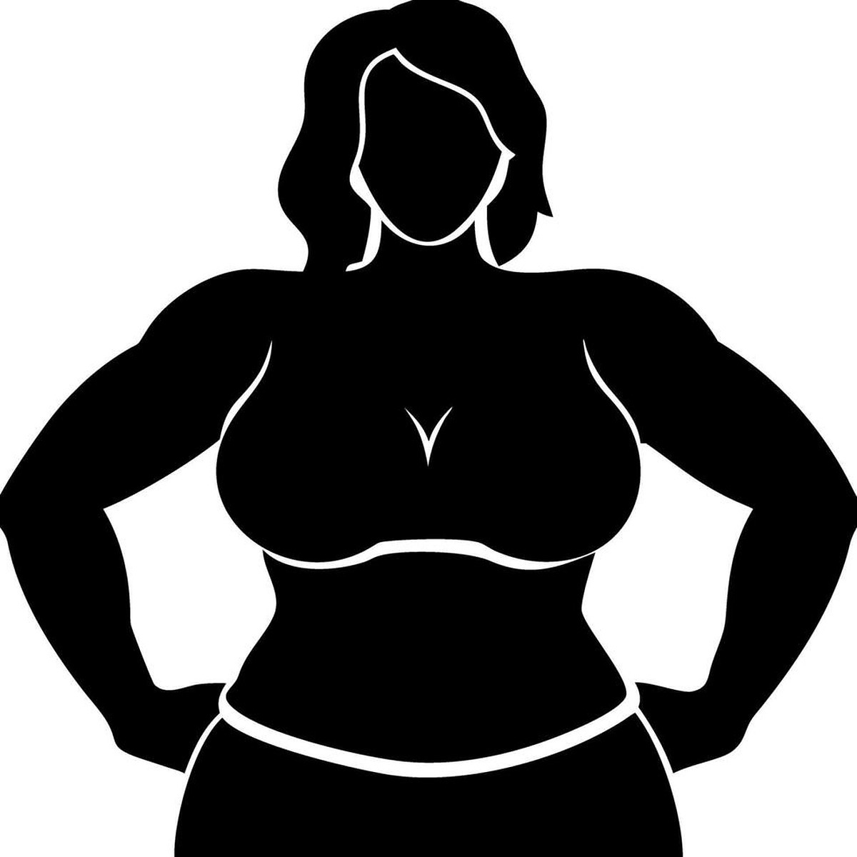 Ext Png Sexy Woman Silhouette In Bikini - Confident Plus Size Woman Silhouette For Body Positivity Artwork