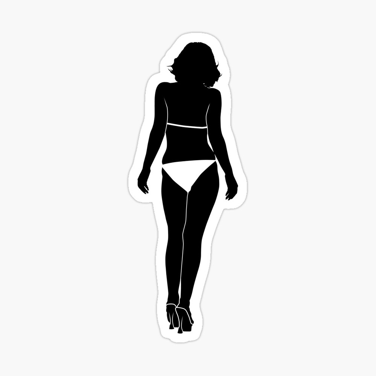 Ext Png Sexy Woman Silhouette In Bikini - Bikini Girl Silhouette Art Print For Sale By Sandpiperdesign Re