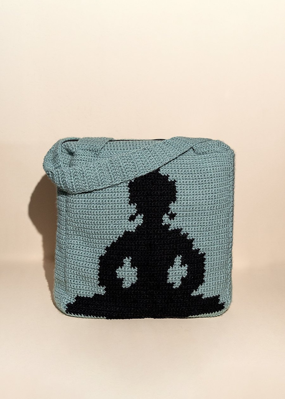 Photos - Shop Stylish Grey Crocheted Tote Shoulder Bag (2)