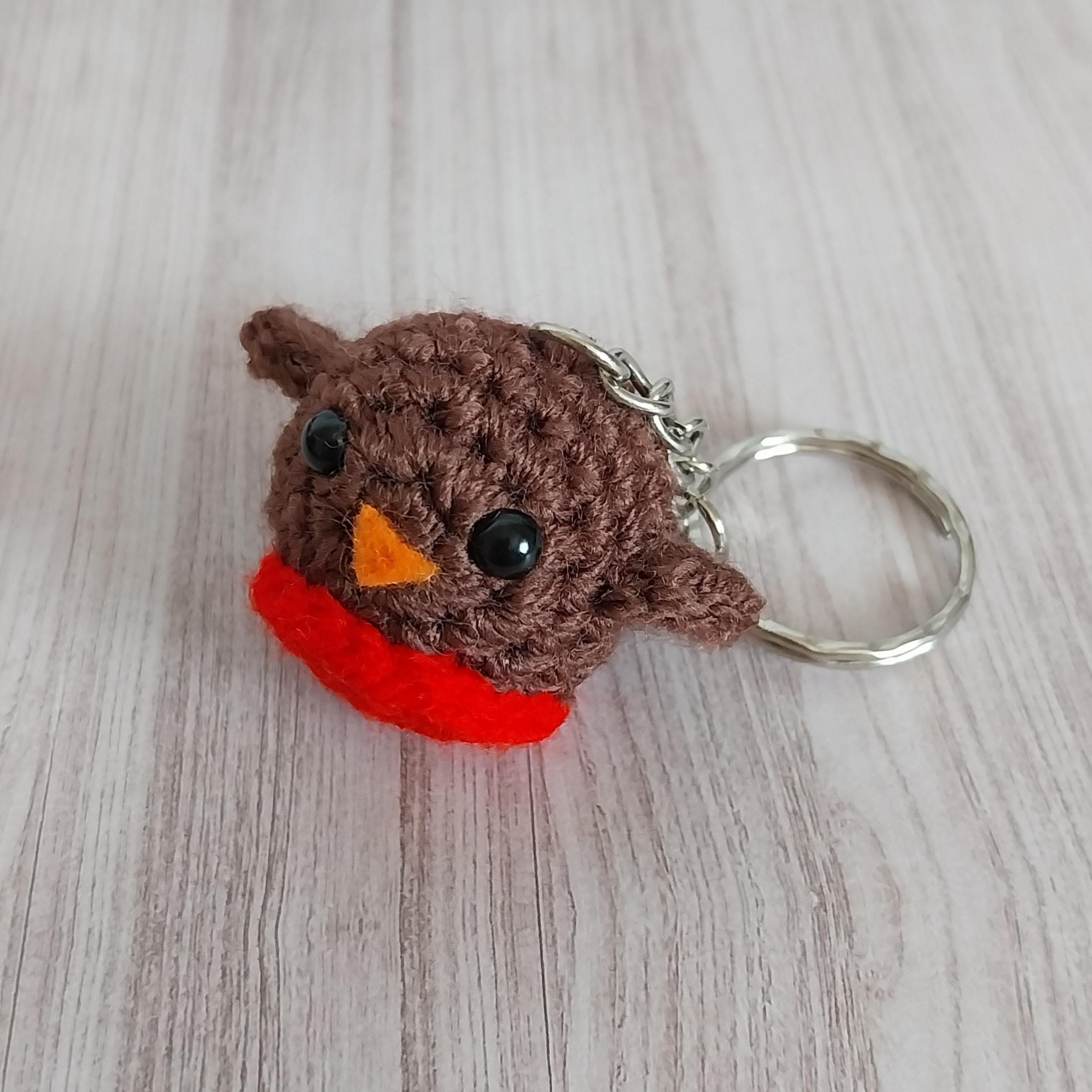 Photos - Robin Crochet Keyring, Amigurumi Stuffed Animal Keychain, Robin