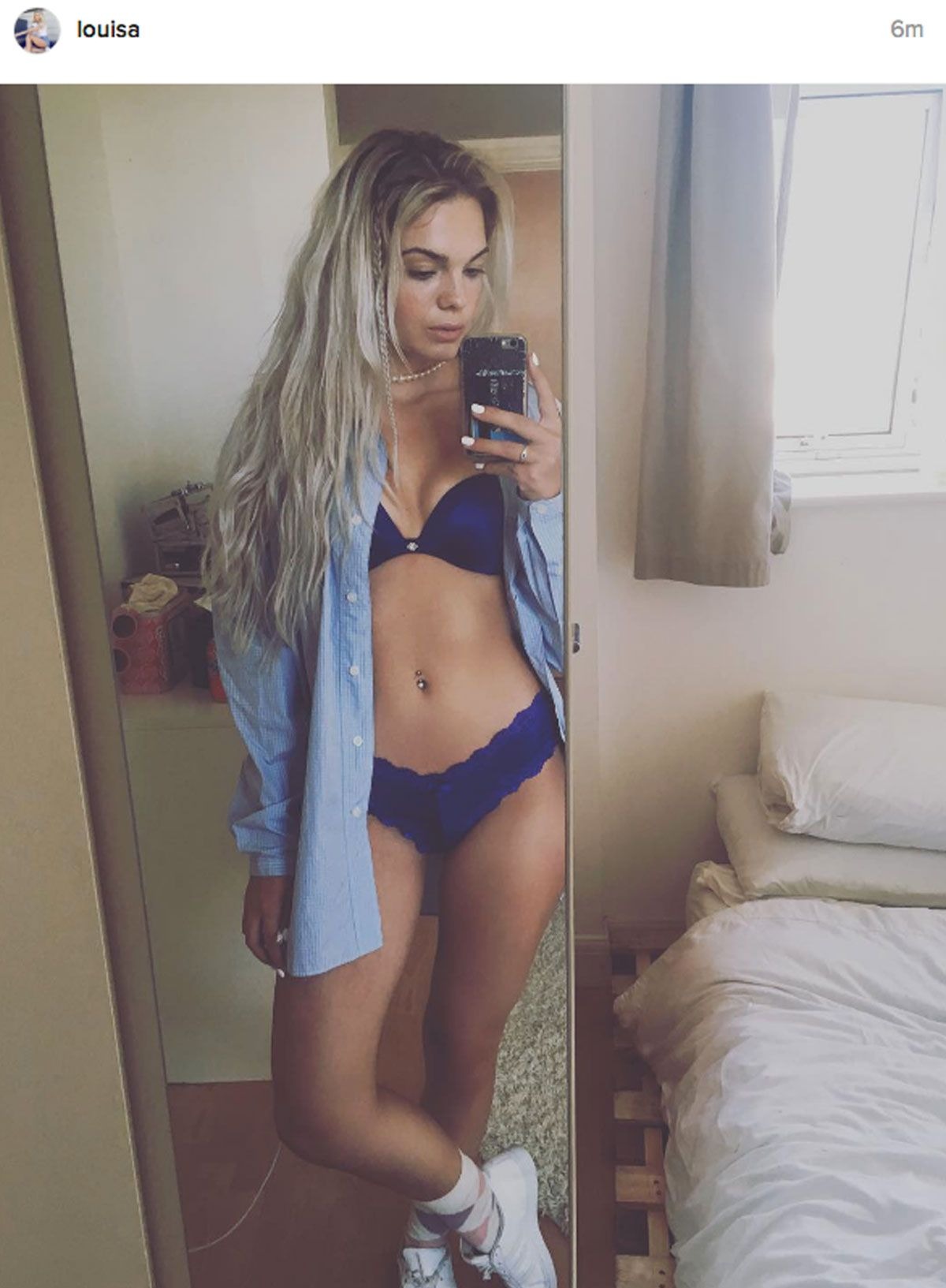 Selfies Lingerie - Louisa Johnson Sizzles In Sexy Cheerleader Inspired Photoshoot