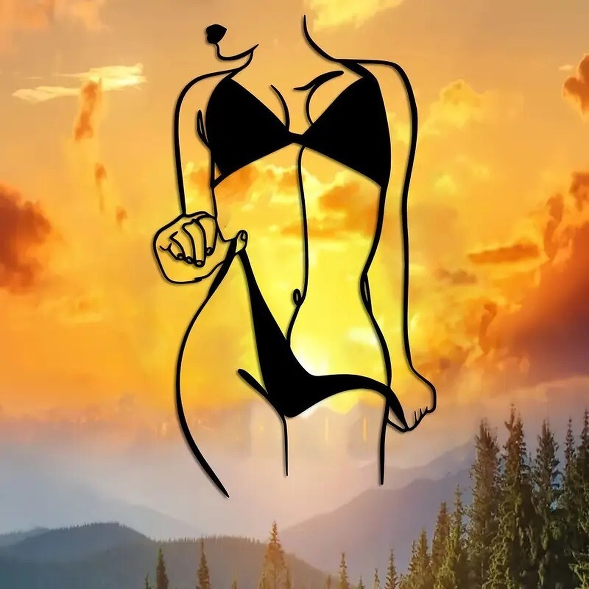 Photos - New Sexy Female Metal Bikini Silhouette Ebay