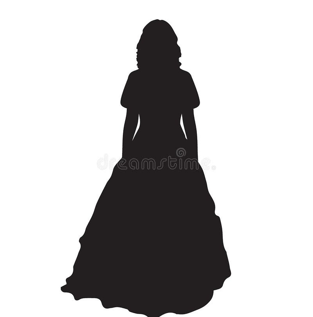 Photos - Woman Silhouette , Girl Silhouette In Dress Stock Vector Illus