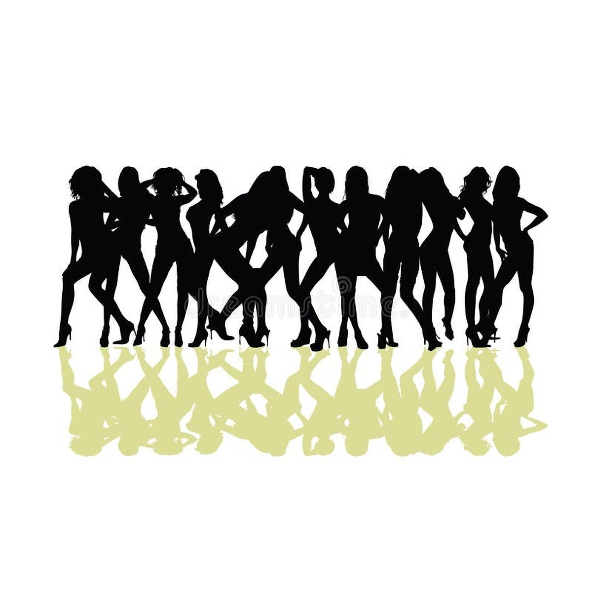 Photos - Girl Silhouette In Desert With Bikini Stock Vector Illustratio