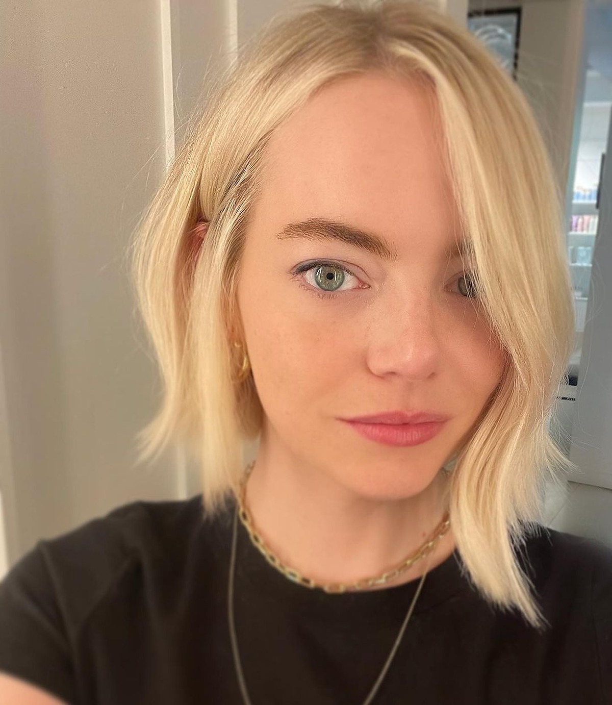 Photos - Emma Stone Debuted A Blonde Cool Girl Bob That's Perfect For Sum