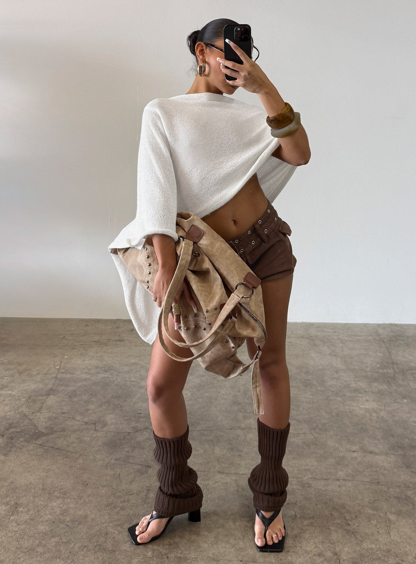 Photos - Rouse Off Shoulder Poncho White Princess Polly