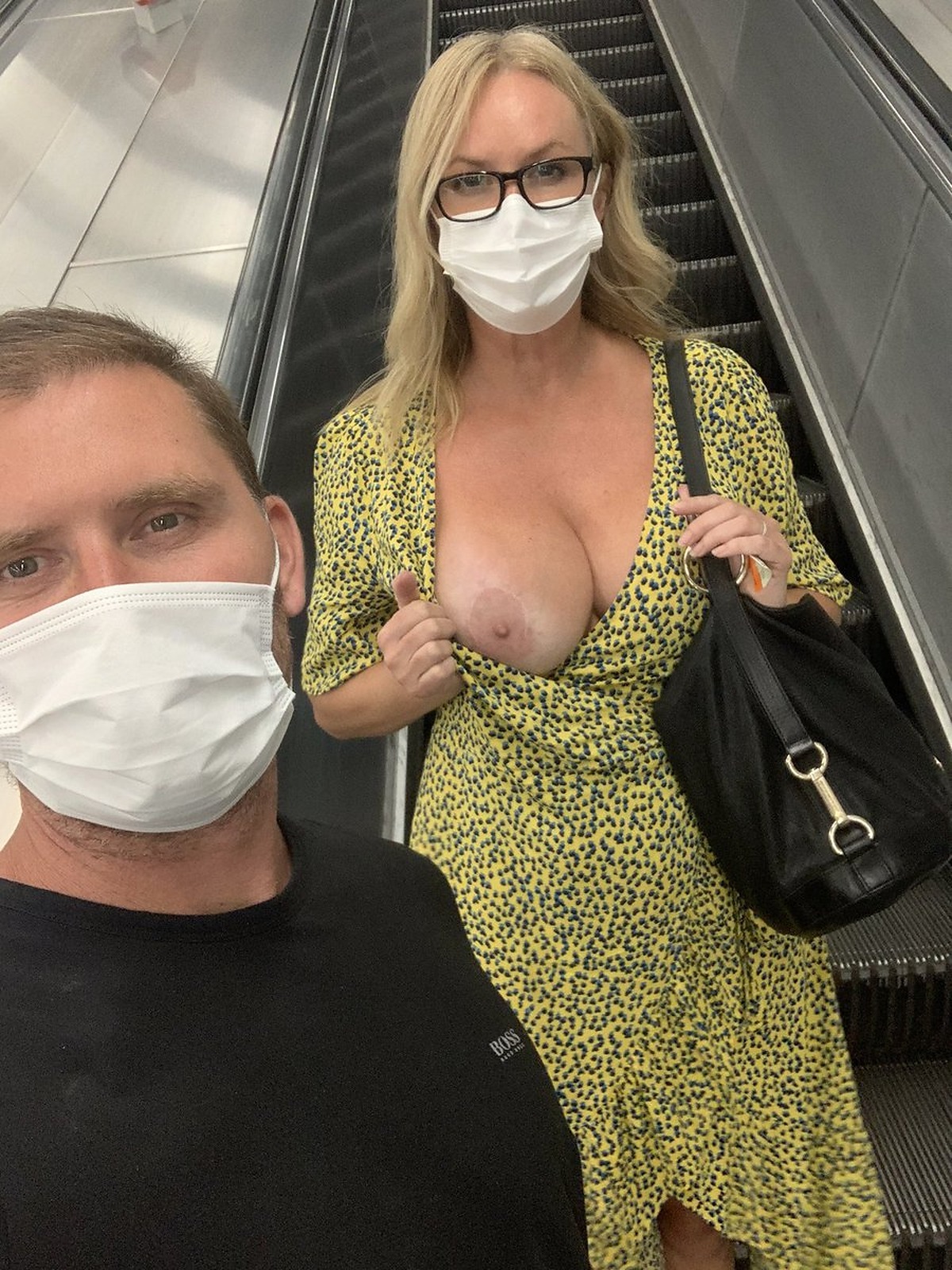 Slender Wearing Glasses Flashing Tits In Car - Amateur Milf Flash Telegraph (2)