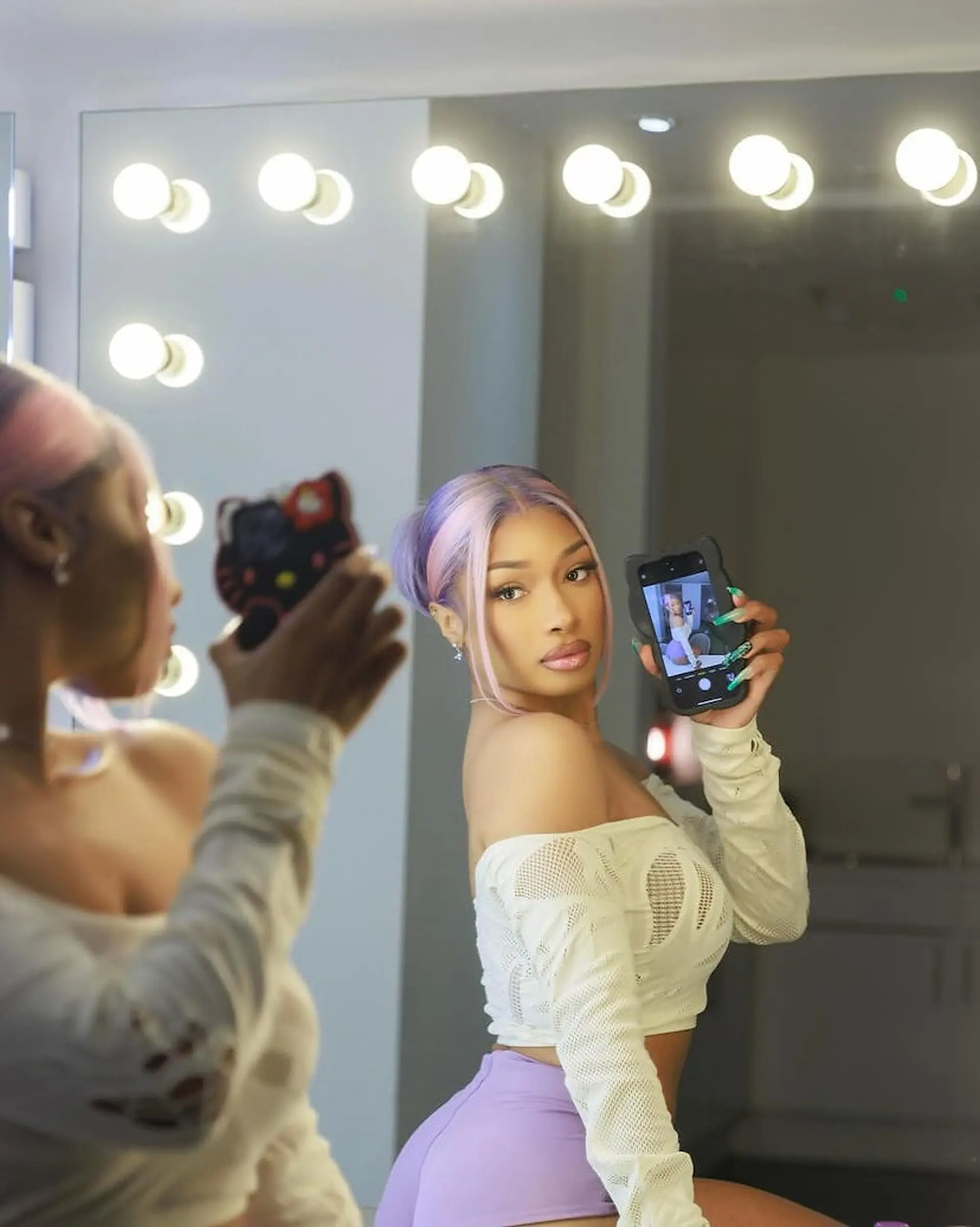 Selfies Booty Shorts - Car And Megan Thee Stallion Rocked A Sheer Crop Top With Booty Shorts