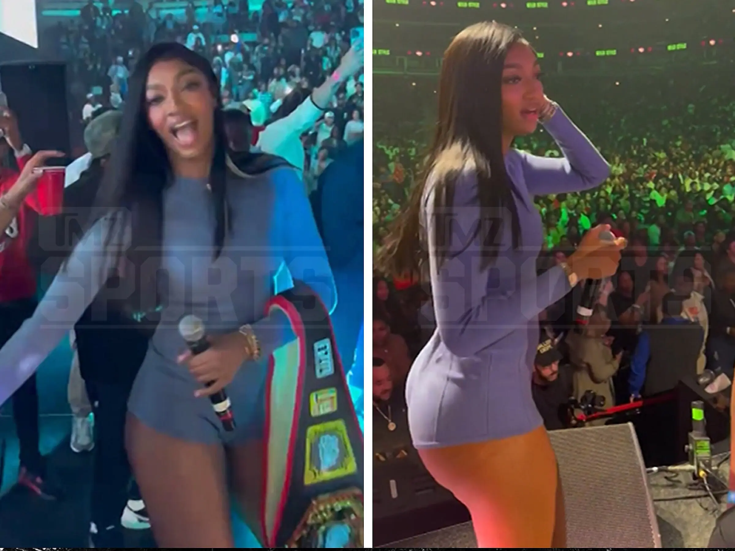 Selfies Booty Shorts - Car And Angel Reese Stuns In Booty Shorts At Wild N Out Taping
