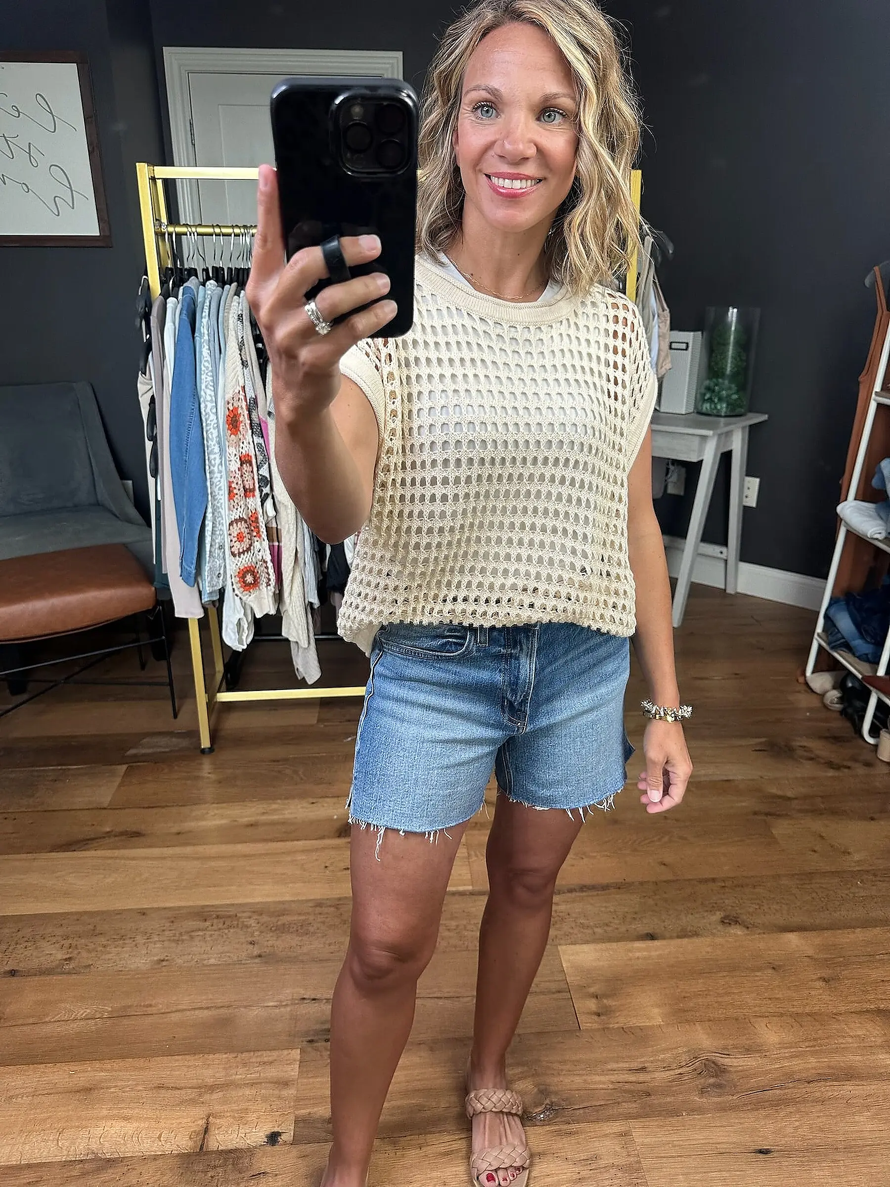Selfies Booty Shorts - Car And The Sydney High Rise Denim Short Anna Kaytes Boutique