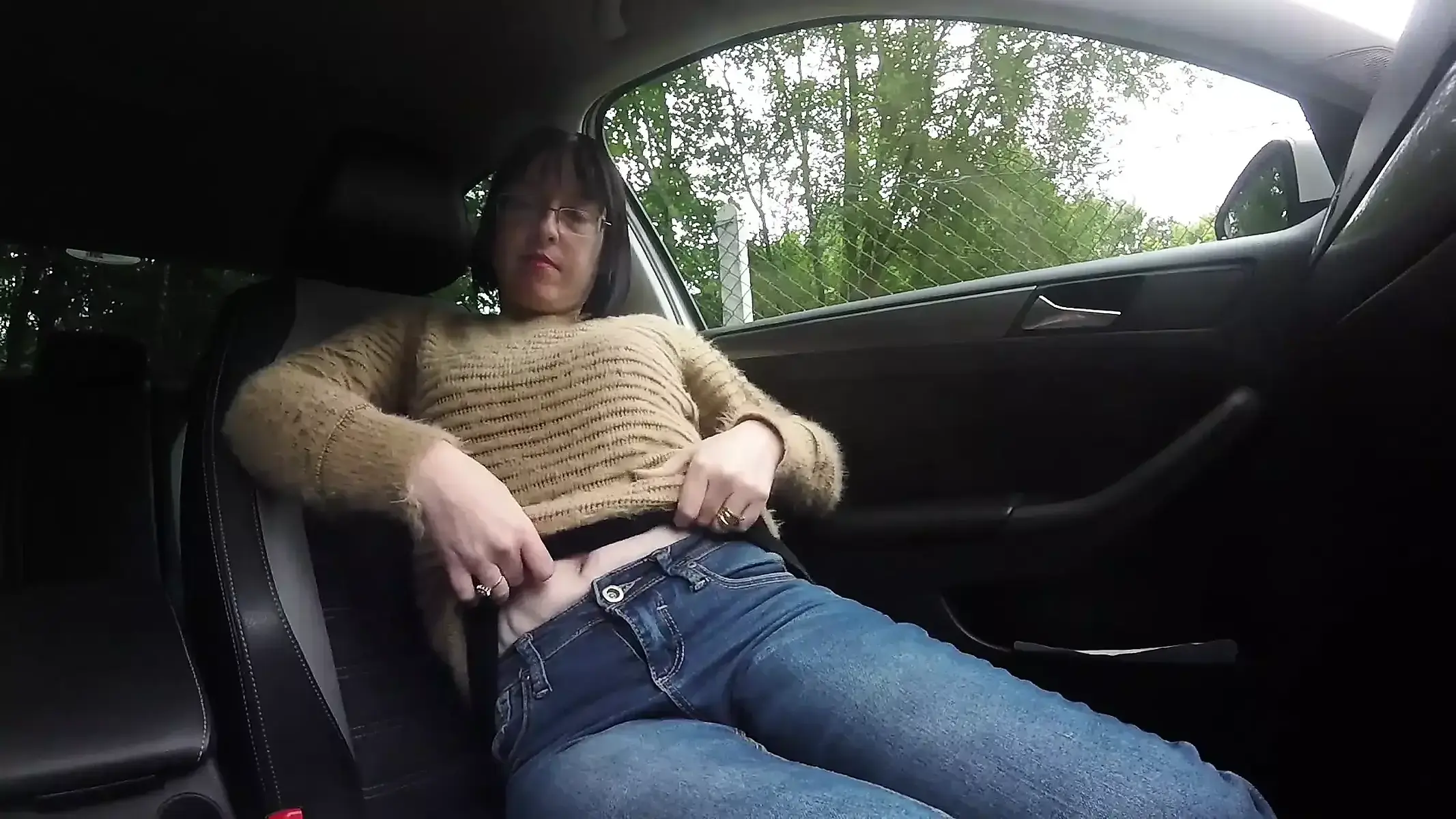 Photos - Wife Flashing Little Tits In Car Brunette Porn Feat. Littlevixen