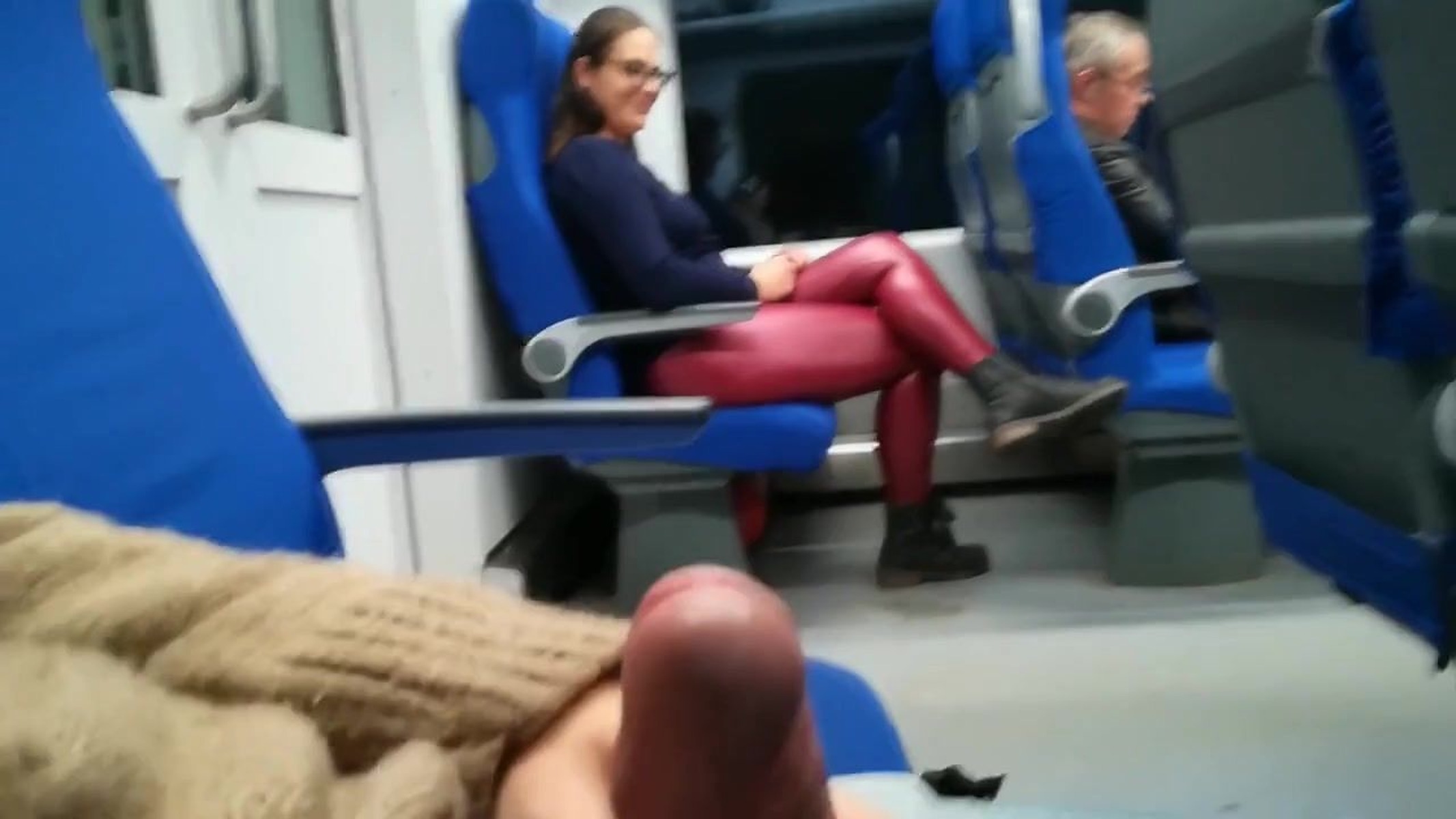 Flashing Pussy In Train - Public Train Blowjob By A Kinky Amateur Milf