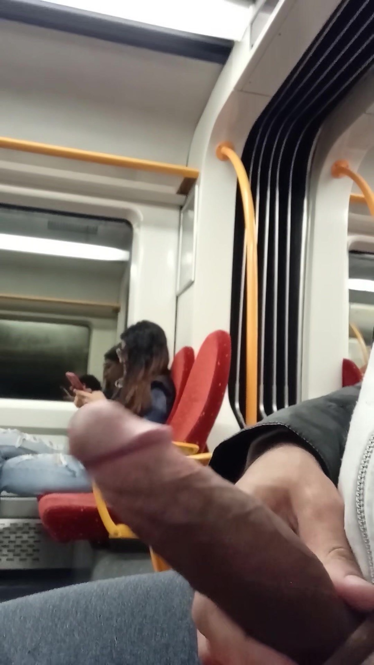 Flashing Pussy In Train - Public Train Dick Flash For Nerdy Brunette Fapcat