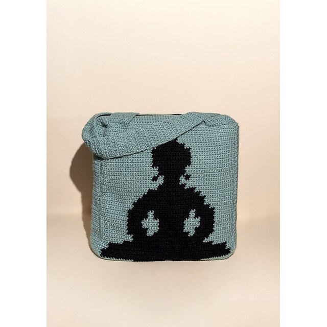 Photos - Shop Stylish Grey Crocheted Tote Shoulder Bag (2)