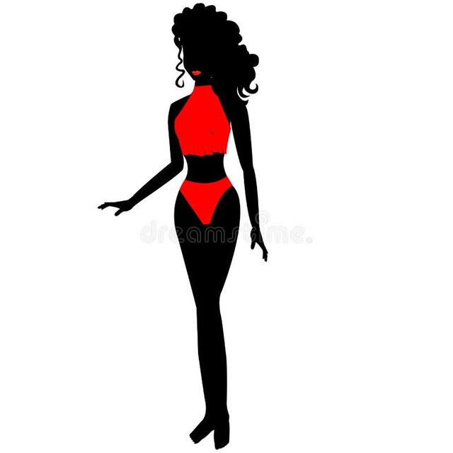 Photos - Silhouette Of A Beautiful Girl In Bikini Stock Illustration Il