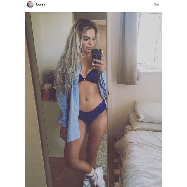 Selfies Lingerie - Louisa Johnson Sizzles In Sexy Cheerleader Inspired Photoshoot