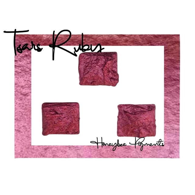 Photos - Tsars Ruby Red Shimmer Watercolour Paint Honeybee Pigments C (2)