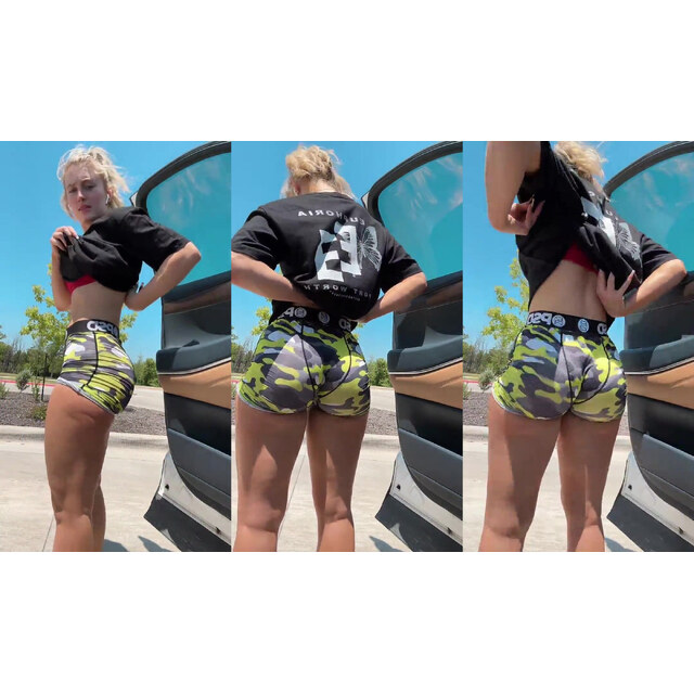 Photos - Blonde Petite Cutie Abby Play In Public With Thick Thighs And Bo