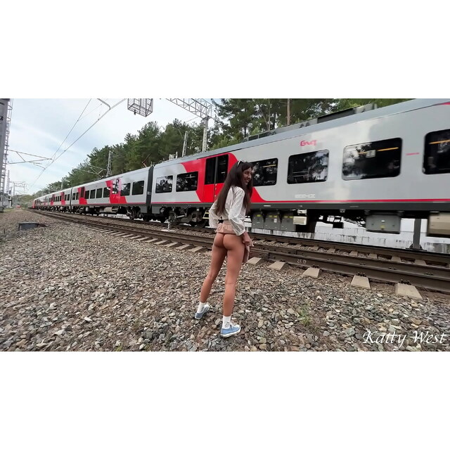 Amber Alias Xxx - Risky Public Sex On The Rails, We Were Caught But We Continued T