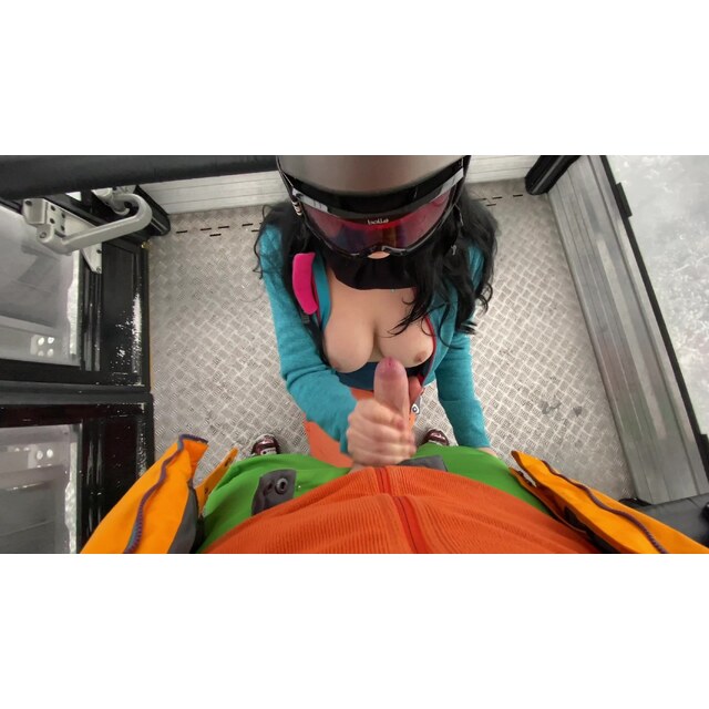 Slender Wearing Glasses Flashing Tits In Car - Big Risky Fun On A Gondola Gondola Blowjob