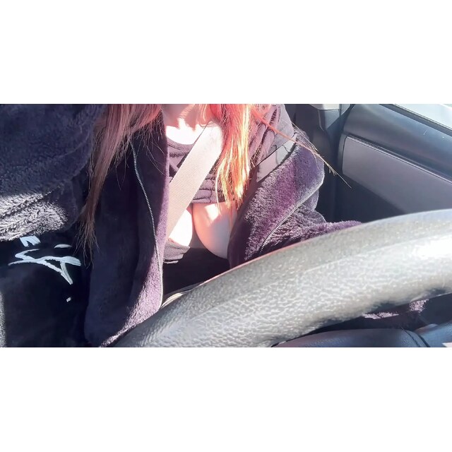 Slender Wearing Glasses Flashing Tits In Car - Sexy Car Ride With Italian Big Tits Milf Artemisia L