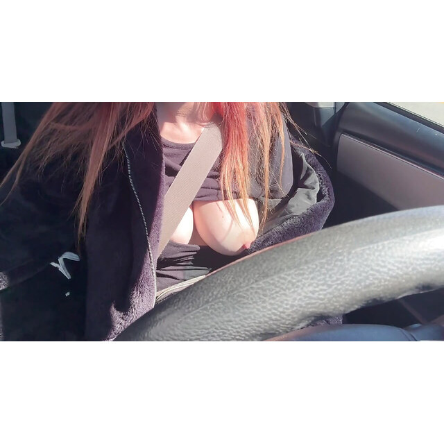 Slender Wearing Glasses Flashing Tits In Car - Sexy Car Ride With Busty Italian Milf Artemisia Love M