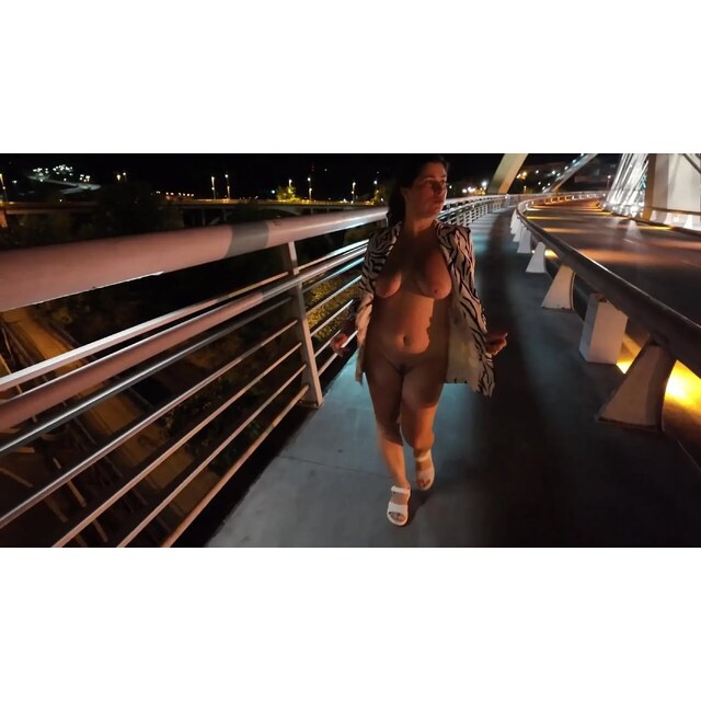Public Nudity Photo P S S Amazing Pussy… Follow Me For - Luscious Milf Walks Without Bra And Panties On The Bridge Public