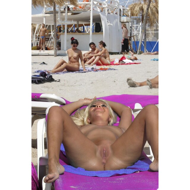 Public Nudity Photo P S S Amazing Pussy… Follow Me For - Nudist Beach Spread Legs Shaved Pussy Blonde Brunette Voyeur T (1)