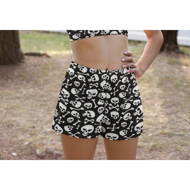 Selfies Booty Shorts - Car And Skulls Bones Women S Short Shorts Stonecrowe Trading Co