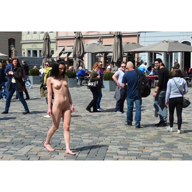Flashing Pussy In Train - Kara Walks Naked Around Dresden (2)