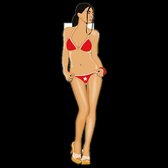 Ext Png Sexy Woman Silhouette In Bikini - Pinup Sexy Red Bikini Sticker